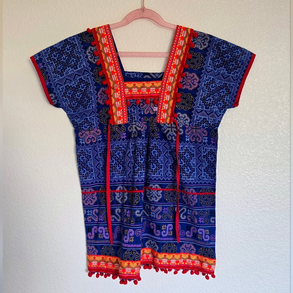👹VTG Colorful Textile Shirt - Picture 1 of 9